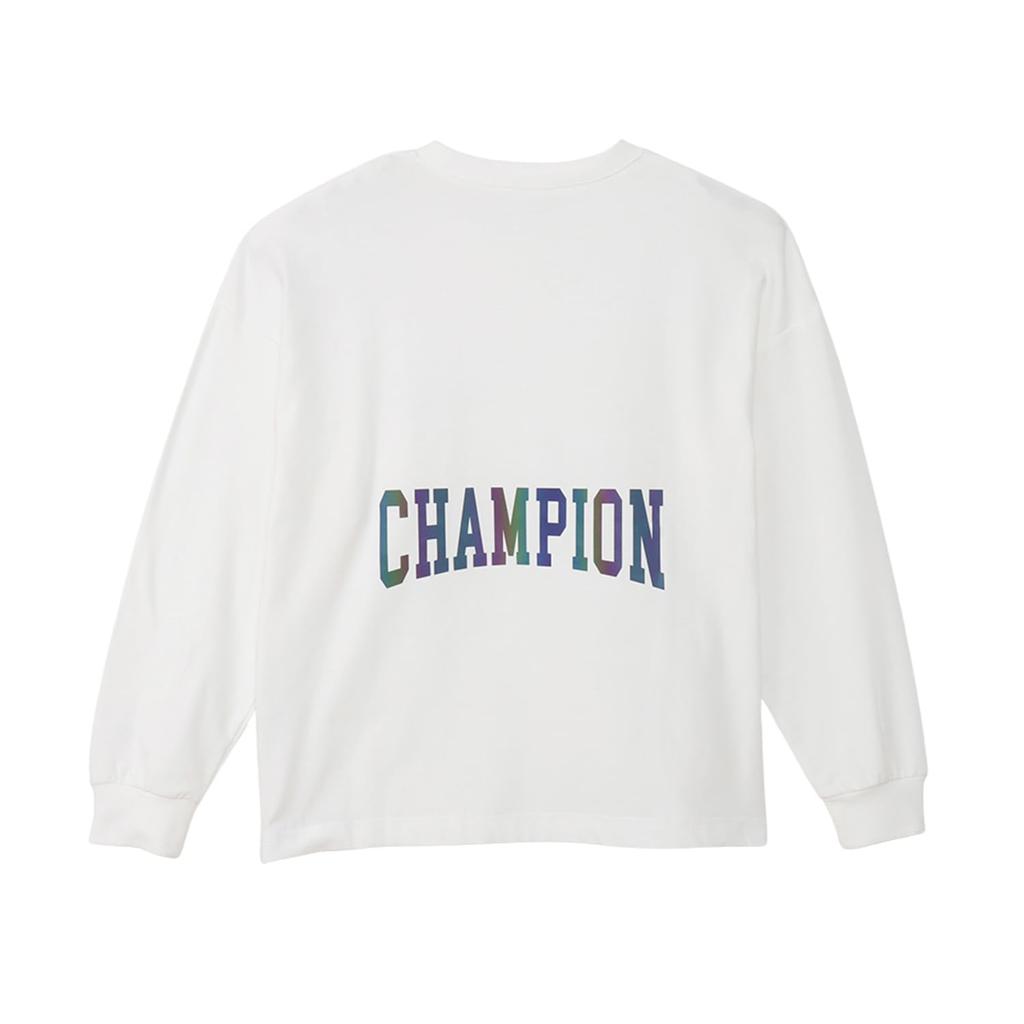 Длинная круглая длинная круглая короткая надпись с длинным рукавом для школьников, белая [Champion] детская футболка, рукав, горловина, сухая, эластичная, логотип, футболка, спортивная, CK-YS401,