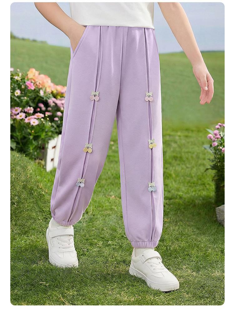 Color Blocking Cherry Segmentation Girls' Pants