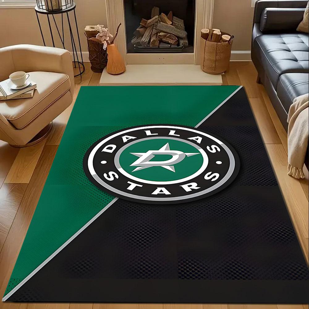 Dallas Stars Logo Rug Design Patterned carpet, non slip mat suitable for living room and bedroom sofas