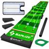 SAPLIZE Golf Putting Practice Visible Tracking Mat for Medium and Slow Speed Includes Alignment Target and Ball Mat, Practice, Mirror, Slope, Cup,