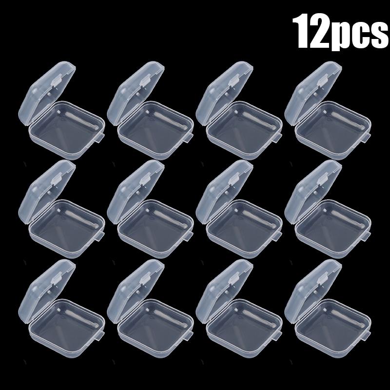 Мини-пластиковый квадратный прозрачный органайзер для ожерелий, сережек, колец, ювелирных изделий, упаковочных коробок, контейнеров для хранения