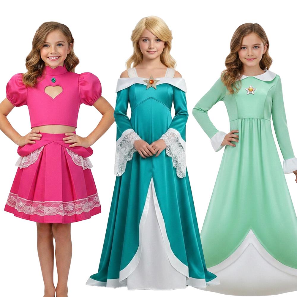 Cartoon Game Inspired Princess Cosplay Costume Dress Sets For Anime Conventions June 1st Holiday Parties Halloween Clothes