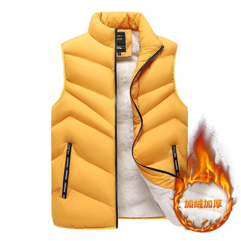 Plus Size Thick Fleece Lined Vest Men Winter Warm Couple Cotton Vest