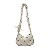 Corduroy Bowknot Underarm Bag Drawstring Handbag Fashionable Opening Bag  Street Trend