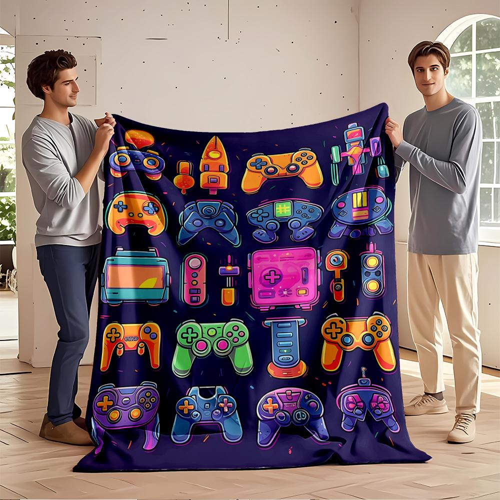 Retro Gaming Controllers Pattern Blanket Flannel blanket for bedroom, living room, sofa, and nap sofas.