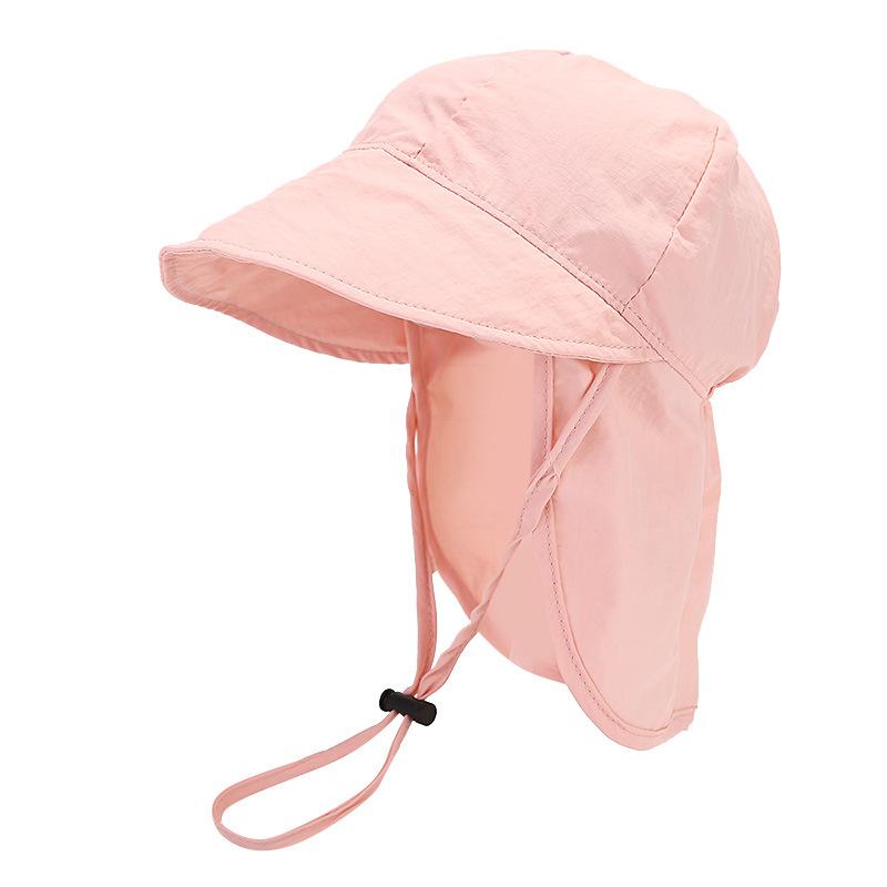 New Summer Toddler Sun Hat with Shawl Soft Brim Quick Dry Outdoor Activities Cap for 1-3Y Boys and Girls Beach UV Protection Hat