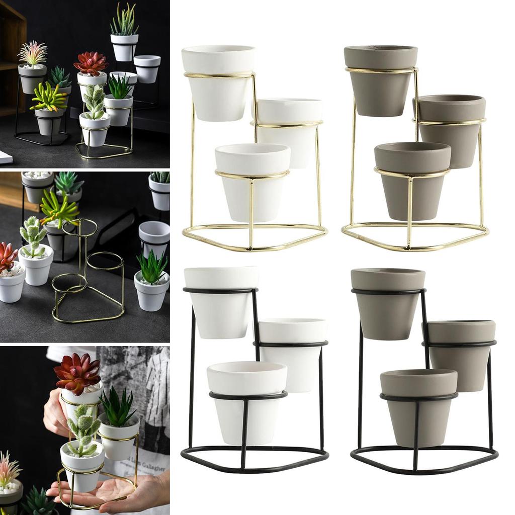 Набор держателей для цветочных горшков 3 шт., подставка для горшков с суккулентами, декор для домашнего рабочего стола, металлический держатель-подставка для горшков с суккулентами