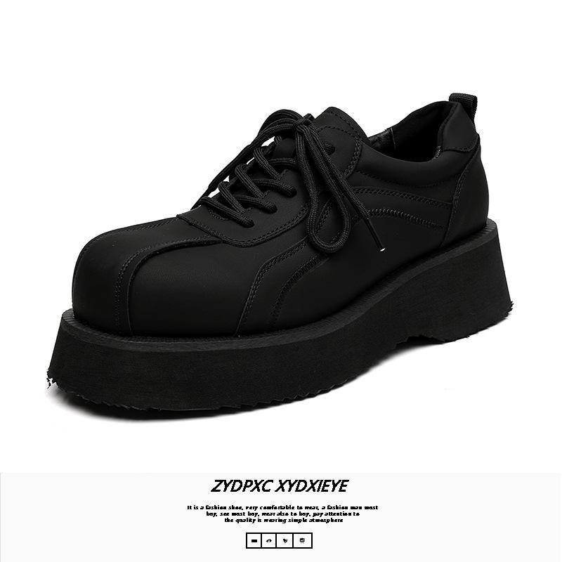 Мужские туфли с большой головой Микки Дерби на платформе, с завышенной шнуровкой, низкие повседневные кожаные туфли, мокасины 20255-B
