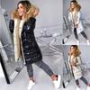 Women Winter Coat Autumn Cotton-Padded Jacket Hoodie Popular Solid Color Slim Fit Long Sleeve Warm Coat