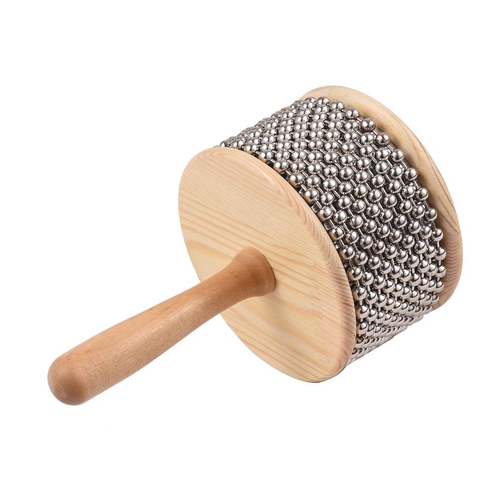 Cylinder Design Wooden Cabasa Metal + Wood Latin Percussion Instrument  For Cabasa