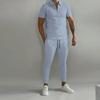 Мужские летние костюмы: Новый молодежный спортивный комплект из рубашки поло и повседневных брюк
