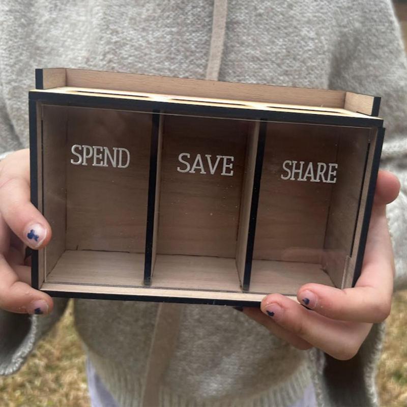 New Save Money Box Wooden Coin Bank With Removable Lid Clear Portable Saver Money Storage Organizer Adults Children Coin