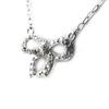 [M9599] - Silver Necklace 'Romantic Knot' White