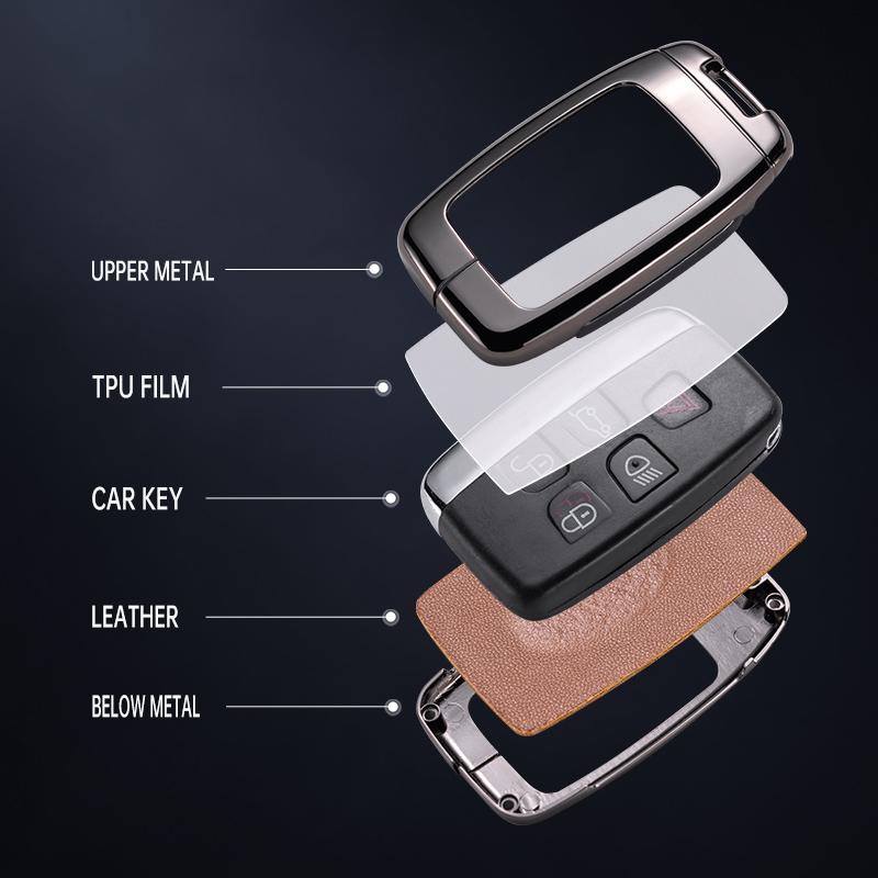 Zinc Alloy Car Key Case Cover Shell For Land Rover Range Rover Discovery Evoque Sport Velar For Jaguar XE E-Pace Accessories