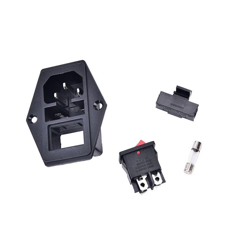 3Pin Iec320 C14 Входной модуль Разъем с предохранителем Разъем питания 10A 250V