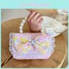 Flower Cartoon Bow Girl Decoration Children Shoulder Bag With Lace Design