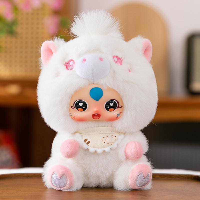 Милая плюшевая игрушка пони, подарок на Новый год, виниловая кукла с лицом, подвеска, талисман зодиакальной лошади, настольные качели, одобрение