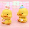 Kawaii Cartoon Duck Ornament Desktop Animal Figure Cake Topper Miniature Decoration Resin Duck Figurine New