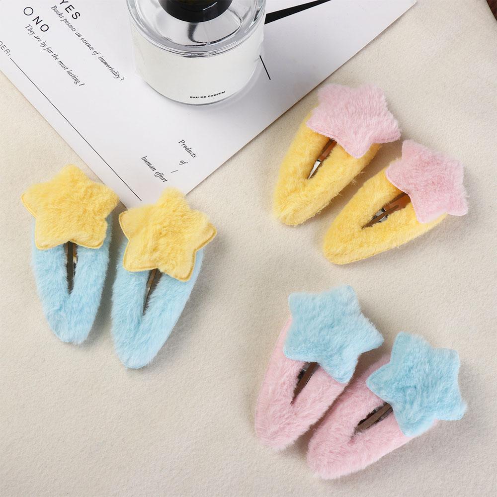 Ornament Plush BB Hairpins Minimalist Style Sweet Fluffy Barrettes Plush Star Hair Clip  Party