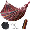 Socpuro Lightweight and Compact Hammock with Cable Ties for People Camping Outdoor Cotton Fabric Hammock Indoor Outdoor Hanging Hammock Classic Type