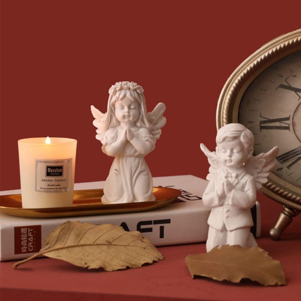 High Quality Delicate Gift Winged Angel Statue Resin Crafts Desktop Ornaments Garden Sculpture