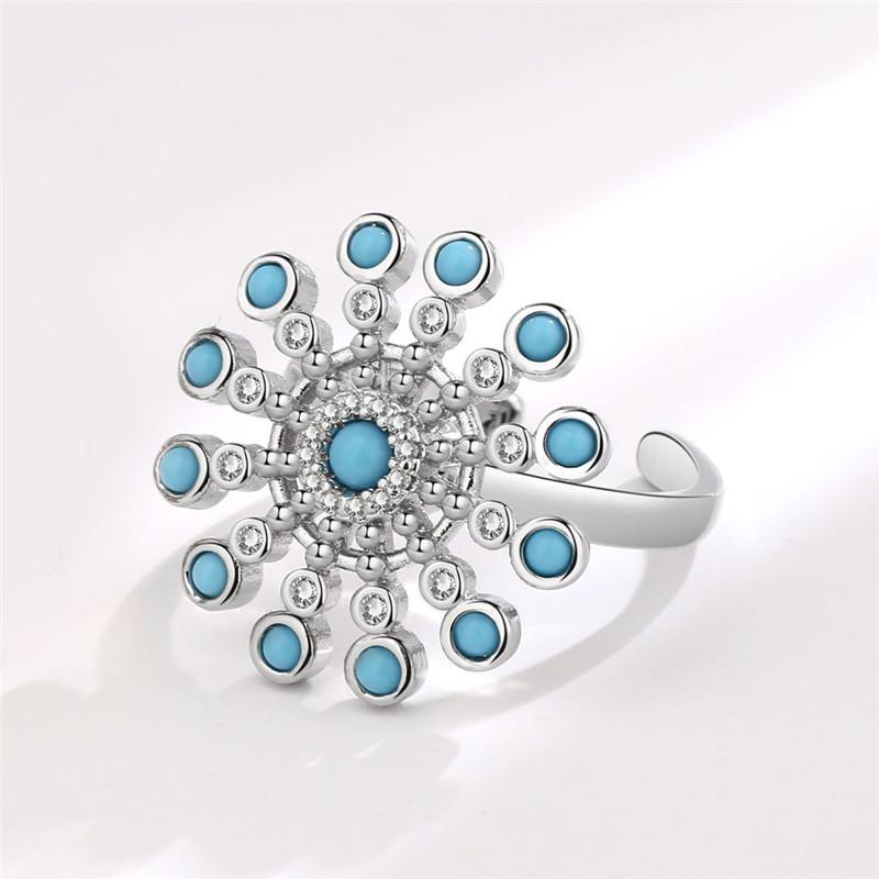 Fashion Beads Anxiety Ring Fidget Spinner Rings Korea Crystal Butterfly Flower Star Moon Ring Anti Stress Jewelry Gift