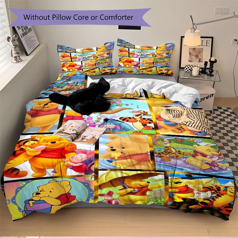 Pooh Friends Adventure Print 3Pcs Bedding Setduvet Cover With 2 Bedropillowcase Home Birthday Gift
