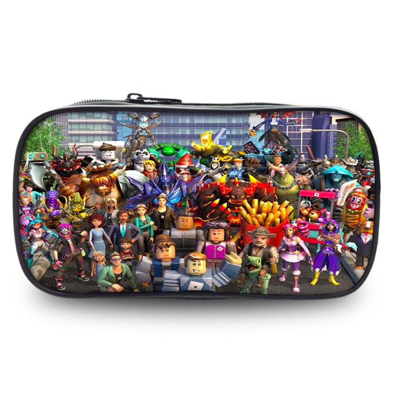 Вместительный пенал Roblox из прочной ткани Оксфорд с забавными рисунками для студентов