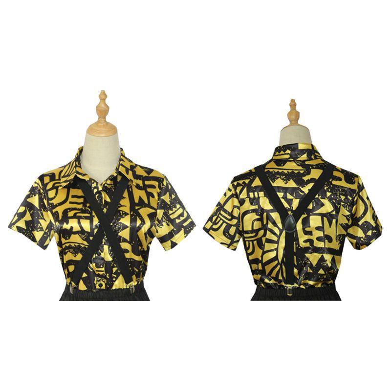 Halloween Girls Cosplay Stranger Things 3 Eleven Costume Shirt Blindfold Straps