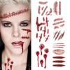 9Pcs Halloween Scar Tattoo Stickers Realistic Fake Wound Stitch Scab Waterproof Temporary Zombie Makeup Props for Kids Adults Boys Girls