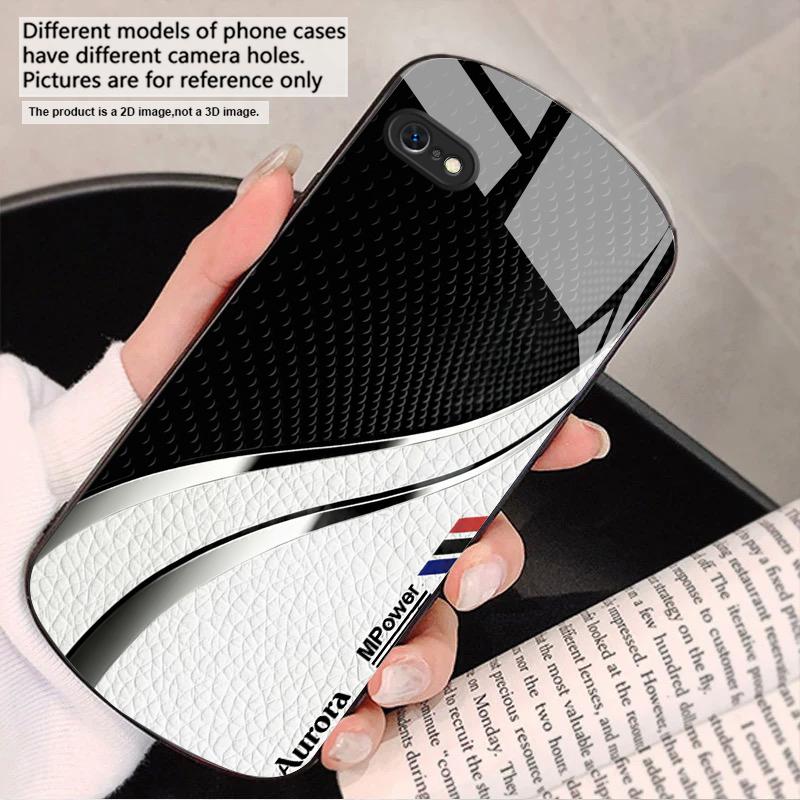 Текстура кожи высокого класса Для iPhone 17 16 15 14 13 Plus 12 mini 11 Pro Max XR Xs Max X 7 8 6S 22 20 Эллиптический стеклянный чехол для телефона
