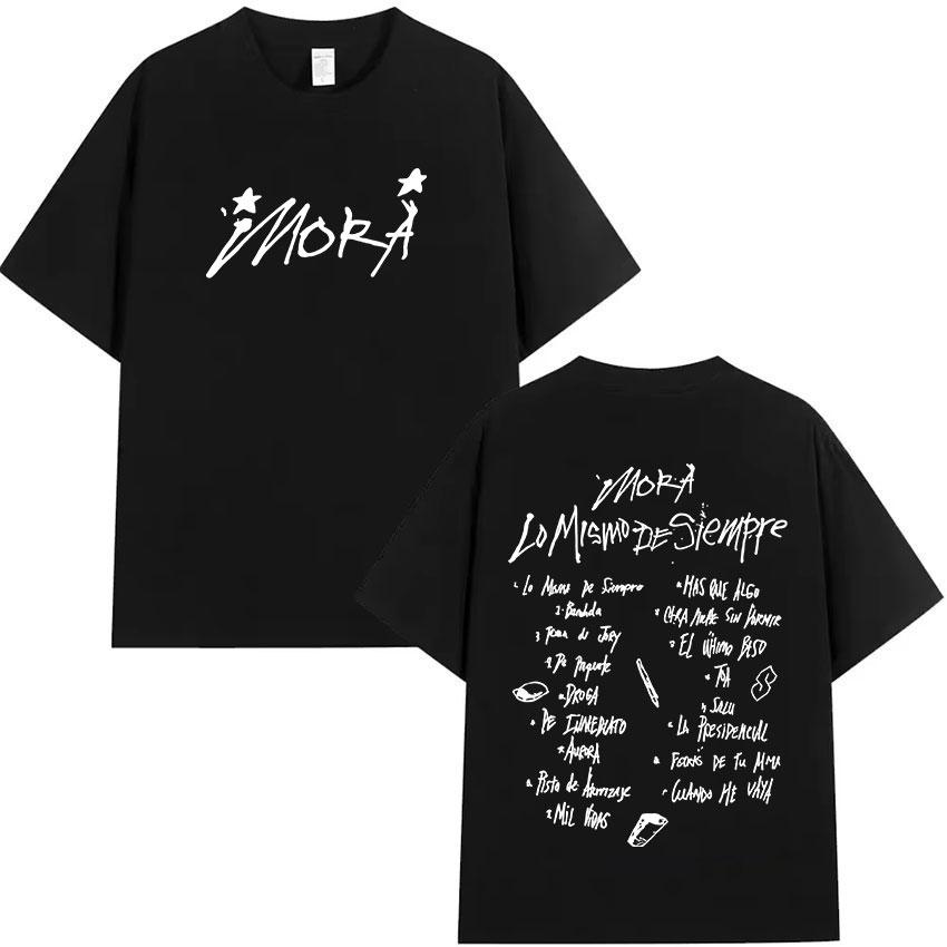 2025 Summer Singer Mora Lo Mismo De La Otra Vez Tour Album T Shirts Men Women ONeck High Quality Cotton TShirts Streetwear