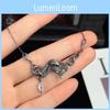 Chic Vintage Inspired Dual Snake Necklace Eye-catching Animal Pendant For Fashion Enthusiasts