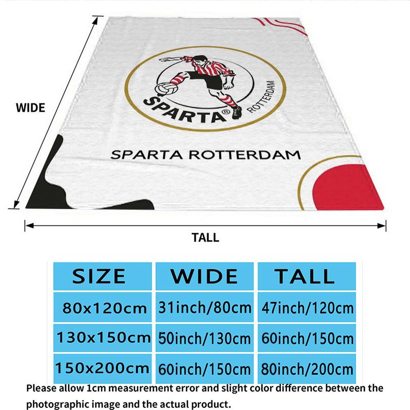 Sparta Rotterdam Print Flannel Blanket, High quality Comfortable for All Seasons, Home Decor, Warmth and Comfort, Perfect for Christmas Gifts