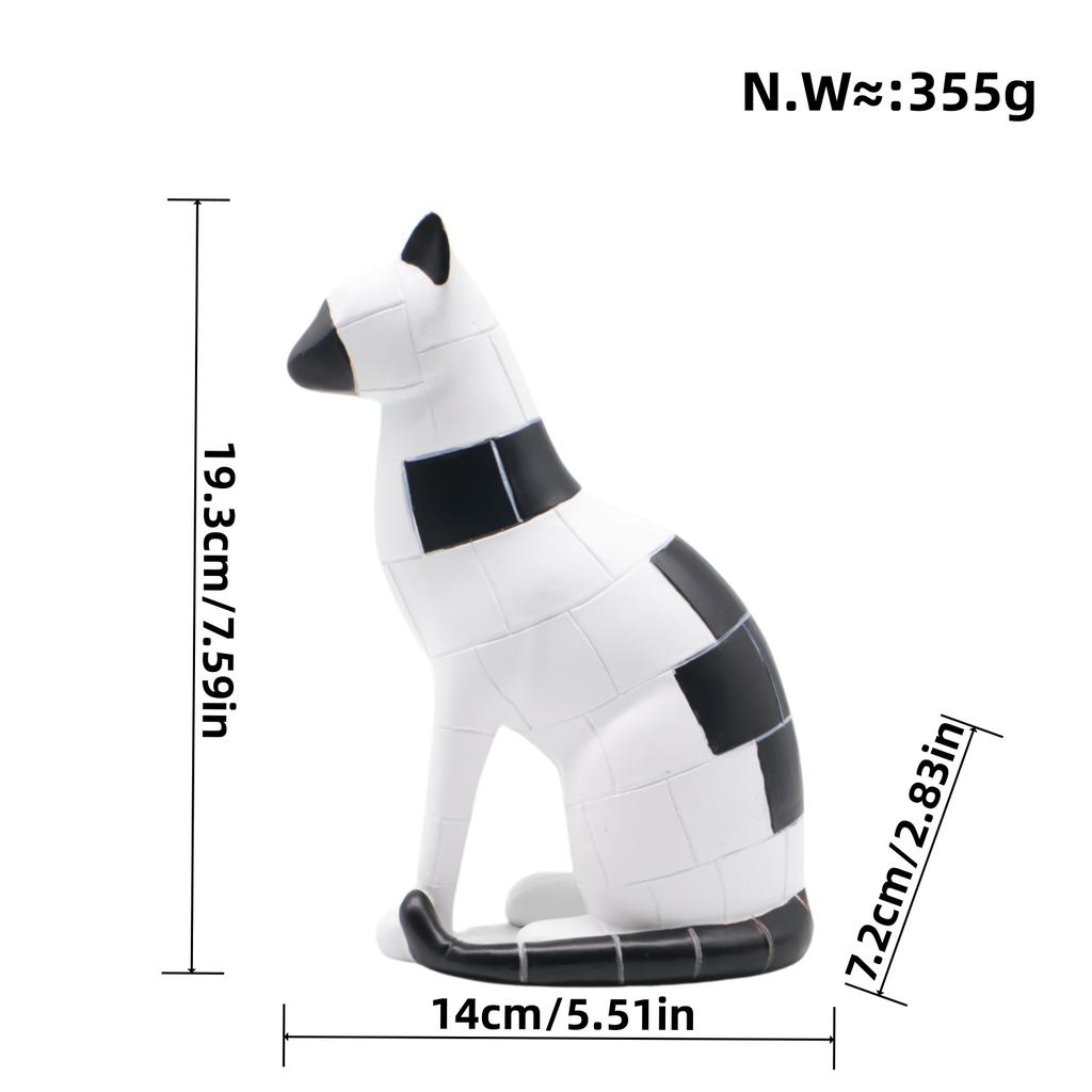 Modern Minimalist Plaid Cat Home Fine Living Room Decoration Home Decoration Good Things Resin Crafts Housewarming Gift