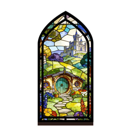 Gothic Book Nook Suncatcher Stained Glass Candle Holder Window Bookshelf Insert Diorama for Library Decor Bookish Gifts for Readers Book Lovers