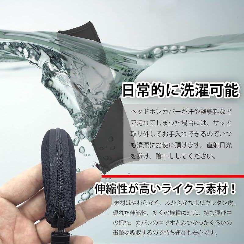 YFFSFDC Headphone Cover for Replacement General Purpose Zipper Type Headband Protector Protection Deterioration Countermeasure Washable Easy To