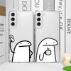 Смешной Чехол для Телефона Flork Meme для Samsung Galaxy S22 S23 S24 S25 Plus Ultra S21 FE 5G Прозрачный Мягкий Чехол Чехлы для Пары
