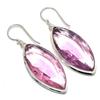 Natural Pink Kunzite Gemstone 925 Sterling Silver Jewelry Earring 2.29" J6a96