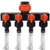 4-Way Water Splitters 1" To 3/4" To 1/2" Garden Irrigation Watering Connector Faucet Fittings Valve Distributor For Outdoor Faucet Sprinkle