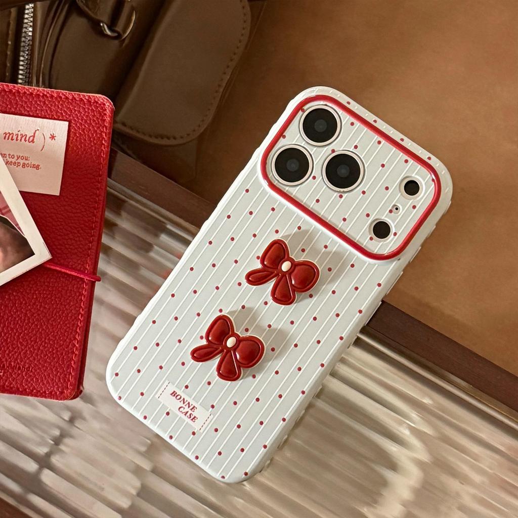 Креативный 3D чехол для телефона с бантом для iPhone 15, iPhone 16, iPhone 17 Pro Max