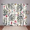 2-панельные шторы с принтом в виде птиц, тропических растений, листьев, для спальни, гостиной, жалюзи, оконные занавески, люверсы, верхняя планка, карманная драпировка