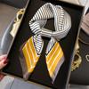 Korean Version Of Simple Printed Scarf Square Scarf 70Cm Women'S Versatile Shawl Imitation Silk Professional Scarf Silk Scarf