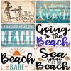 Summer Beach Sunset Metal Tin Sign Plaques Scenery Iron Painting Cafe Bar Home Decor Seaside House Wall Tin Plate Poster