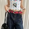 Gothic Leather Waist Belt Vintage Dress Jeans Belt Niche Women's Rivet Belt  Spicy Girls