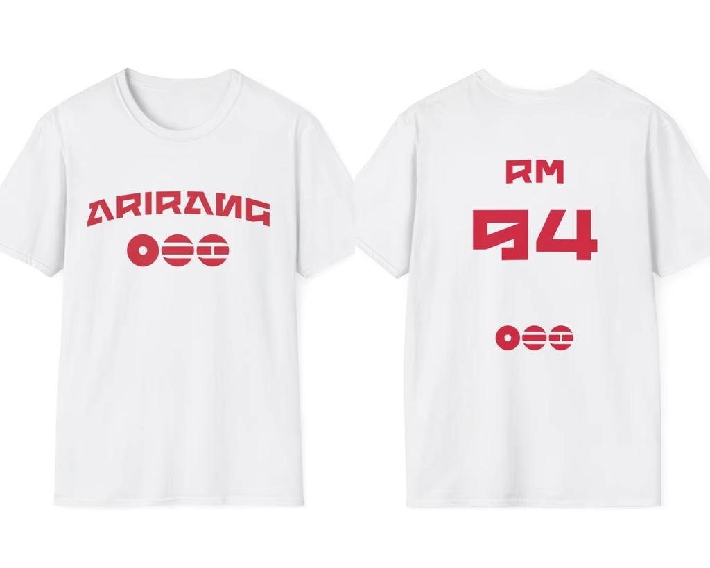 2026 Summer Unisex BTS World Tour Arirang Fan Merch Jungkook Jimin V RM Suga Jin J hope Name Print Cotton T-shirt