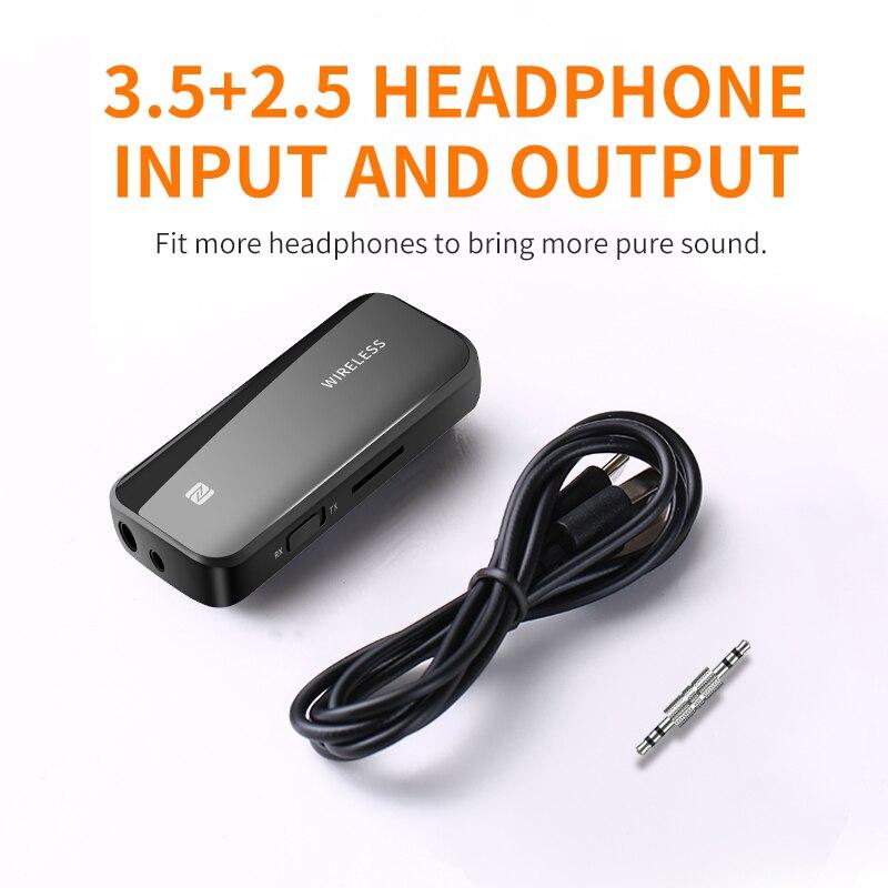 Bluetooth 5.0 Aux Adapter Wireless Dongle NFC TF Card 3.5mm Jack Handsfree For TV PC Speaker Car Kit Audio Receiver Transmitter