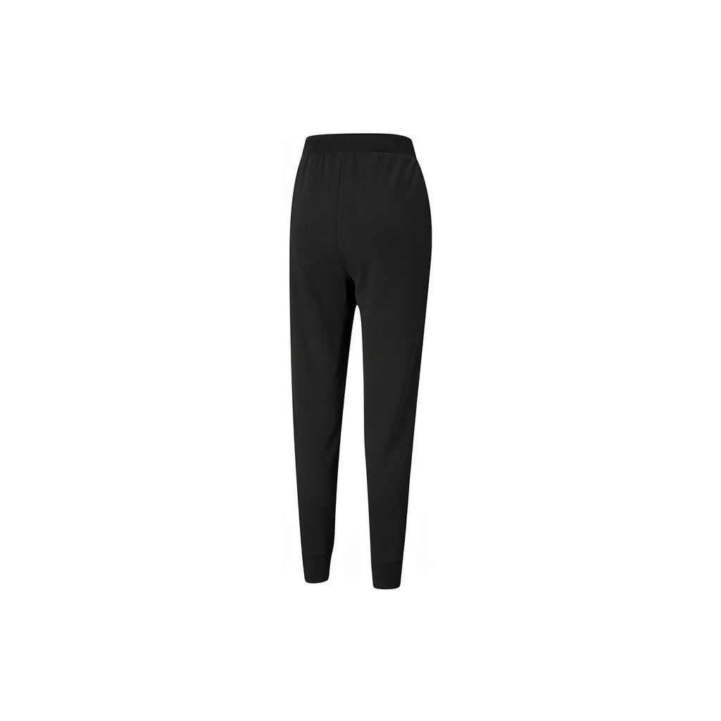 Puma Tapered Fit Knit Joggers With Patch Drawstring Women Bottoms Black 531355-01