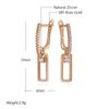 Kienl  Shiny Natural Zircon Square Long Earring For Women  Rose Gold Color Glossy Metal Accessories Trend Daily Jewelry