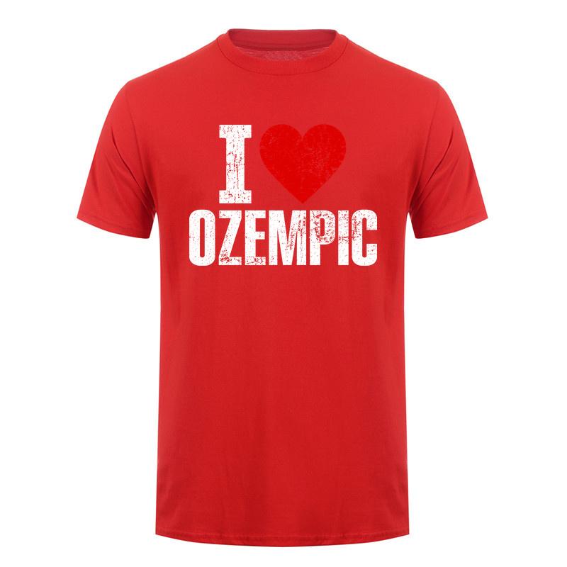 Модная футболка I Love Ozempic Смешное сердце Медицинская цитата о похудении Графическая Унисекс Унисекс Футболки Da181